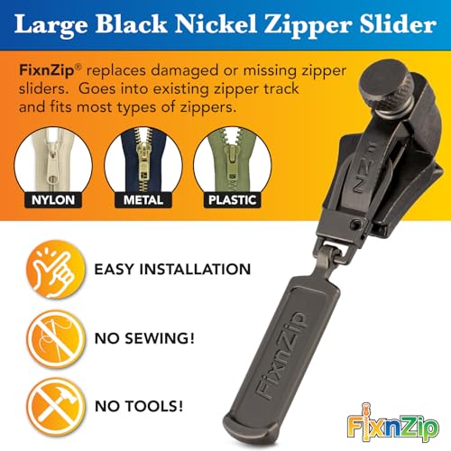Large Black Nickel Zipper Repair Kit