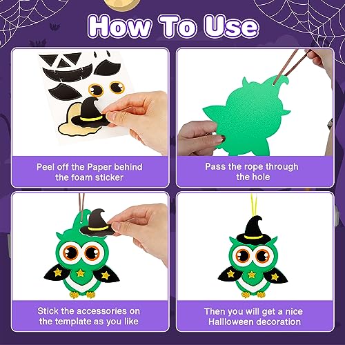 12 Pack Halloween Craft Kit for Kids Make You Own Halloween Foam Stickers Arts and Crafts DIY for Kids Boys Girls Party Supplies Halloween Decoration (12 Count)