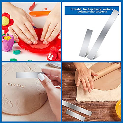 Flexible Polymer Clay Cutters 8 Inch 4 Inch Carbon Steel Blade Polymer Clay Cutting Slicing Tools for DIY Shaping Modelling Sculpturing Supplies