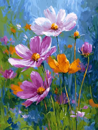 14 ct Counted Cross Stitch Kits for Adults Flowers Cross Stitch Patterns Stamped Printed Cross Stitch Kits
