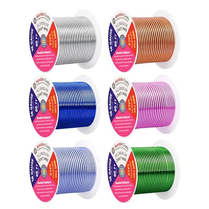 16 GA Pink Green Blue Assorted Anodized Aluminum Craft Wire (390 Foot)