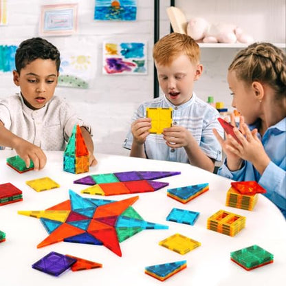 64 PCS Magnetic Building Tiles for Kids Ages 3 (64 Count)