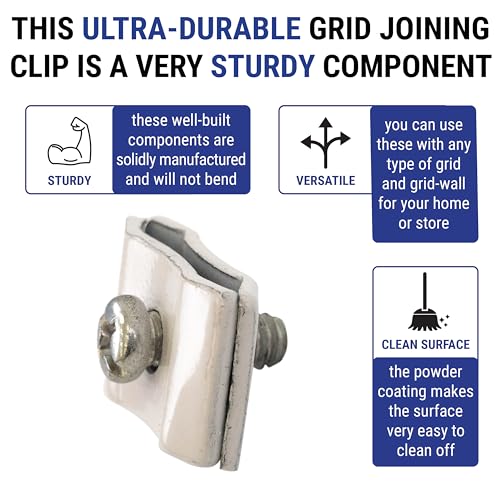 Gridwall Joining Clip Connectors for Grid Panels