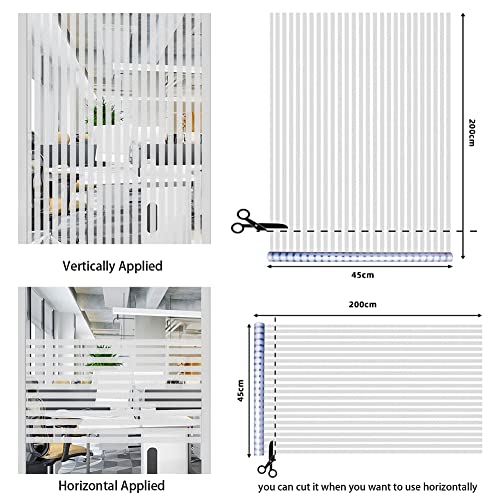 Window Privacy Film Frosted Stripe Window Film