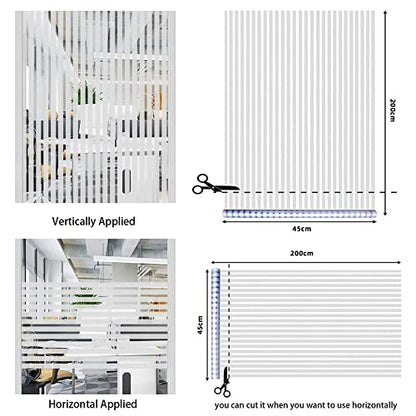 Window Privacy Film Frosted Stripe Window Film
