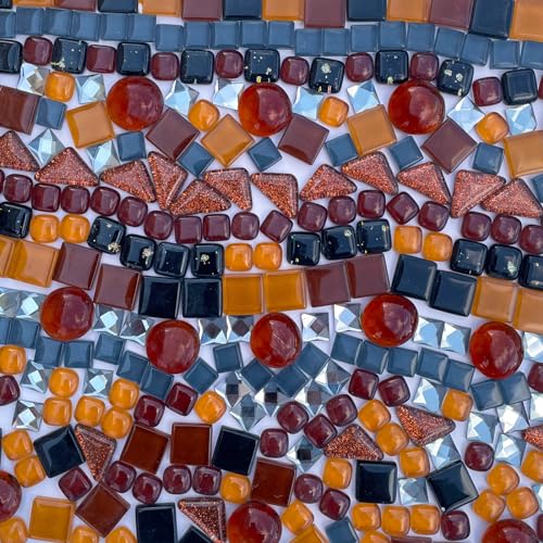 1.1LB Coffee Blend Irregular Crystal Glass Mosaic Tiles for Crafts (17.6 Ounce)