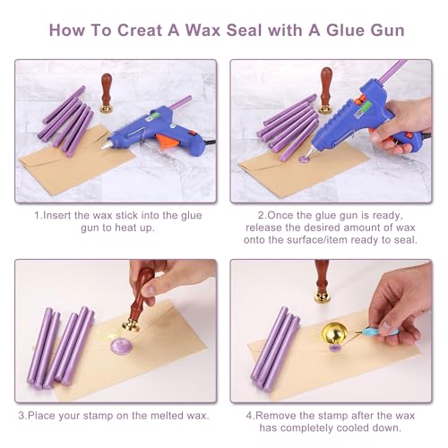 15Pcs Glue Gun Sealing Wax Sticks for Wax Seal Stamp (15 Count)
