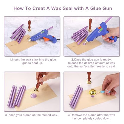15Pcs Glue Gun Sealing Wax Sticks for Wax Seal Stamp (15 Count)