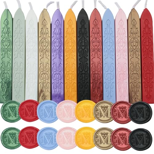 12Pcs Wax Sealing Sticks with Wicks (12 Count)
