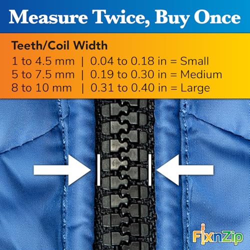 Large Nickel) - See Size Guide - Universal Zipper Repair Kit for Wetsuits, Luggage, Bags - Backpack Zipper Replacement Repair Kit - Instant Zipper Fix