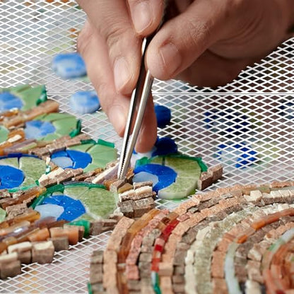 24 Pcs Mosaic Grid Tile Mesh with Adhesive Backing (24 Count)
