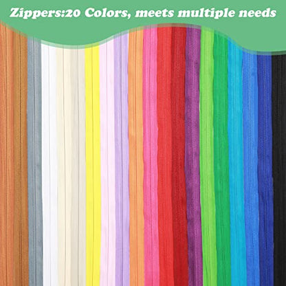 100 Pcs 22 Inch Nylon Invisible Zipper Bulk Conceal Zippers for Sewing Hidden Pillow Zippers for Fabric Craft Dress Pillow Tailor Garments Clothes Artisan Supply