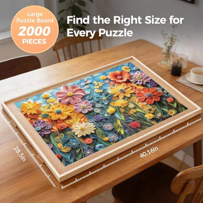 2000 Piece Rotating Puzzle Board with 4 Drawers and Cover (2000 Count)