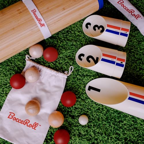 Yard Game Modern Bocce Ball Set with Ramp & Targets