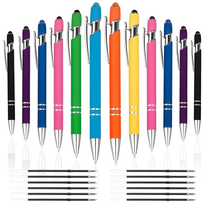 12 PCS 2 in 1 Stylus Ballpoint Pen with Stylus Tip (24 Count)