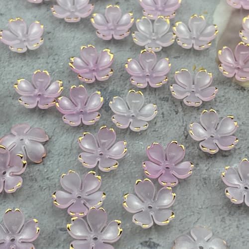 100pcs Acrylic Flower Beads (100 Count)
