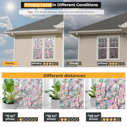 Rainbow 3D Window Stained Glass Privacy Film Decorative