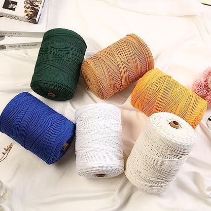 Cotton Macrame Cord 3mm 546yards Natural Colored Macrame Supplies