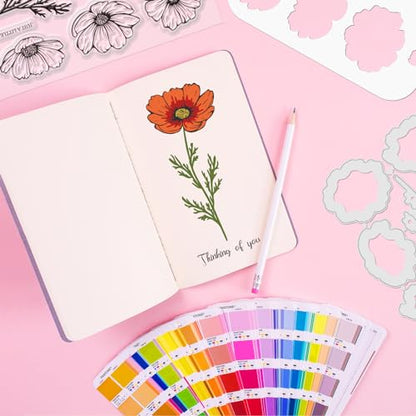 Realistic Cosmos Stamps and Dies and Layering Coloring Stencil Set