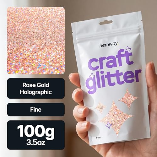 Craft Glitter Rose Gold Holographic 100g Fine Glitter (3.5 Ounce)