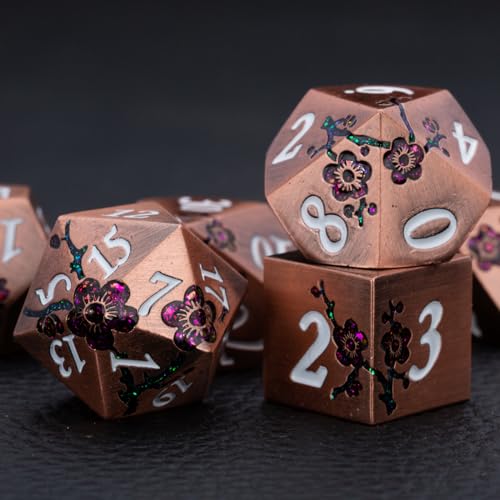 Glitter Purple DND Metal Dice