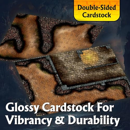 The Winding Caverns Roleplaying Battlemaps; 16 Modular RPG Maps in 8 Double