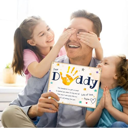 Dear Daddy Poem DIY Baby Handprint Art Craft Plaque Gift for Dad