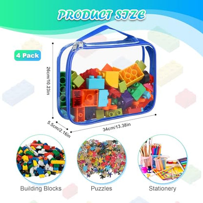 4 Packs Large Toy Storage Bags with Zipper (4 Count)