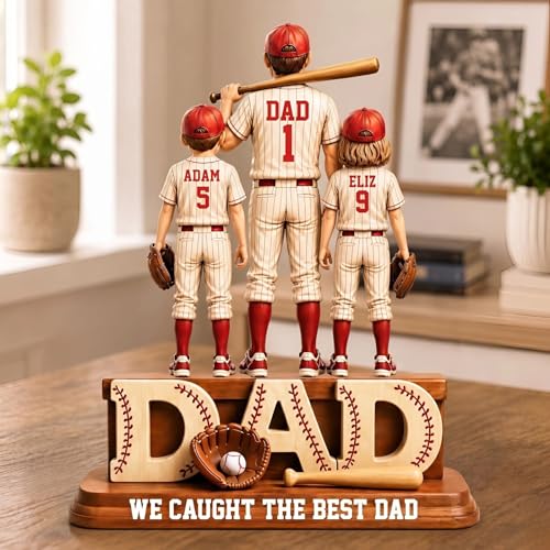 Personalized Baseball Dad Wooden Plaque