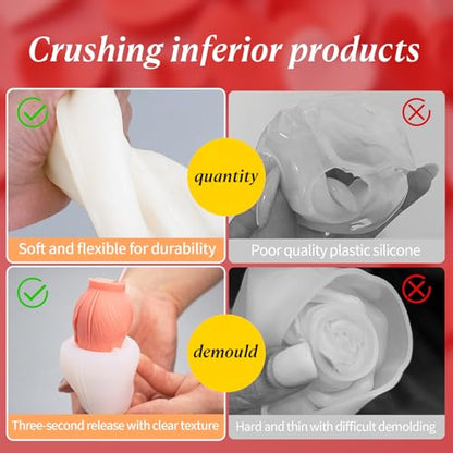 2Pcs Tulip Silicone Candle Flower Wax Mold Silicone for Candles Resin Making Molds Moldes De Silicona para Hacer Velas Artesanales De Silicona (2 Count)