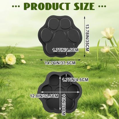 Set of 1 Large Paw Print Stepping Stones Mold Pavers for Outside Walkway