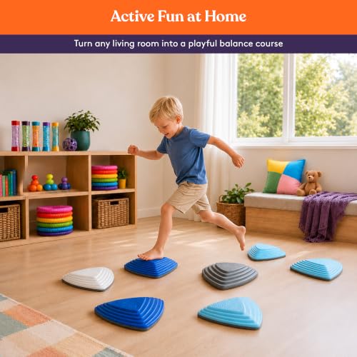10 Stepping Stones for Kids Indoor and Outdoor Balance Blocks Promote Coordination (10 Count)