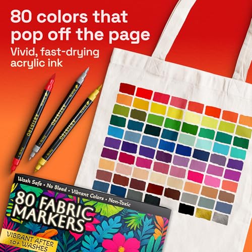 80 Fabric Markers for Clothes and Textiles