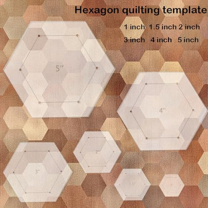 6 Pieces Hexagon Quilting Template with 1 (6 Count)