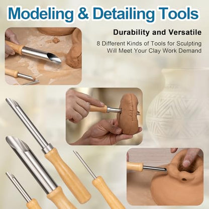 4 Pcs Clay Hole Cutters Sculpting Tools Set for Pottery