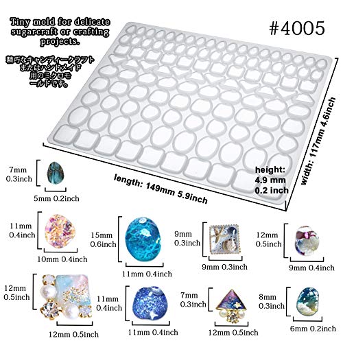 Cabochon Gem Silicone Mold 2 Trays for Resin Casting Jewelry Making (176 Count)