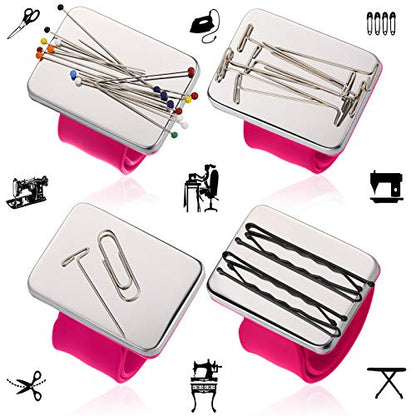 Magnetic Wrist Sewing Pincushion with 100 Pcs 1.5" Pins (101 Count)