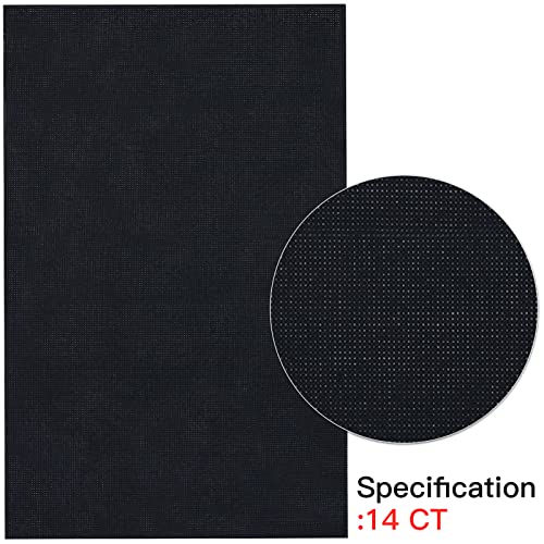 6 Pieces Aida Cloth 14 Count Black Cross Stitch Fabric