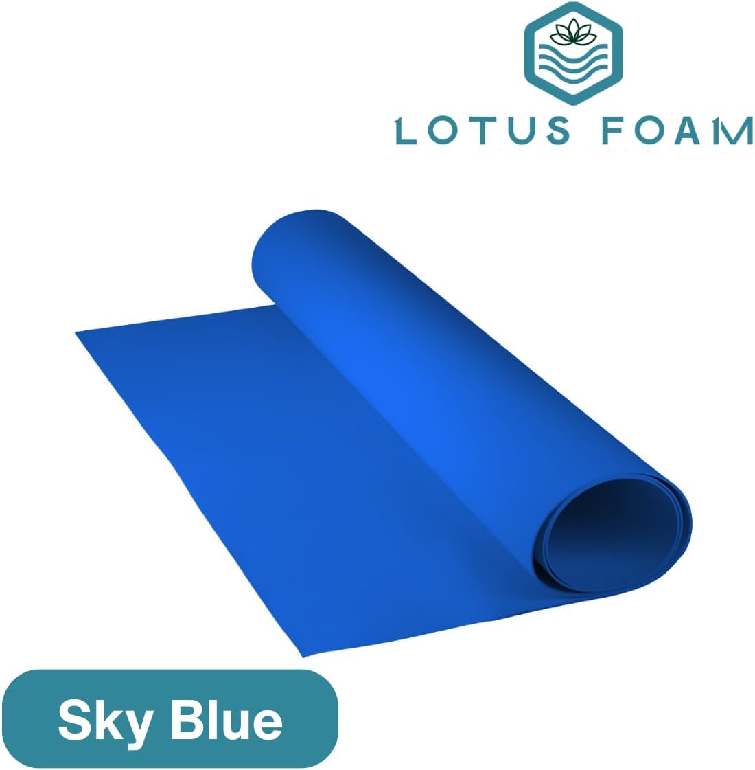 LotusFoam Large 3mm EVA Foam Sheet - 44"x 85" High Density Foam 130 kg/m3 for Cosplay, Costumes, Crafts, Flooring, Outdoor Use - 35 Colors (Sky Blue) - Sky Blue - Crafty Corner