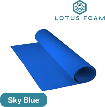 LotusFoam Large 3mm EVA Foam Sheet - 44"x 85" High Density Foam 130 kg/m3 for Cosplay, Costumes, Crafts, Flooring, Outdoor Use - 35 Colors (Sky Blue) - Sky Blue - Crafty Corner