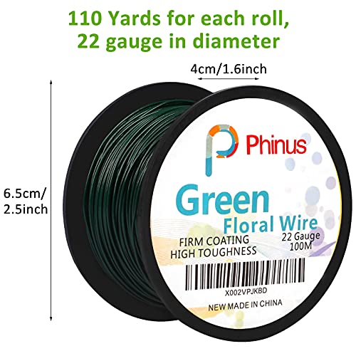Floral Wire 110 Yards 22 Gauge Green Florist Wires (330 Foot)