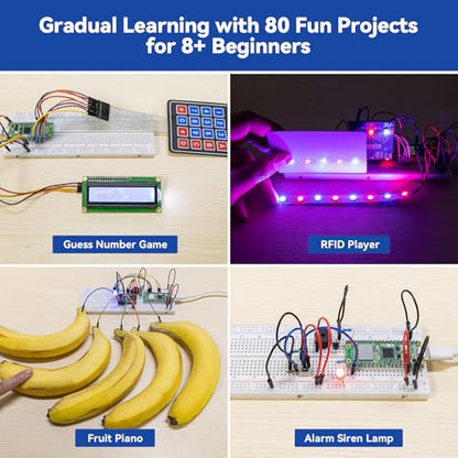 Raspberry Pi Pico 2 W Ultimate Starter Kit with 110+Video Courses Online Tutorials