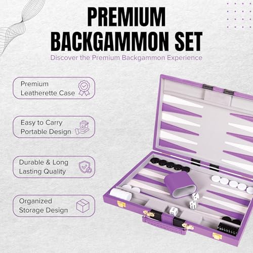 Premium Backgammon 18" Large Purple
