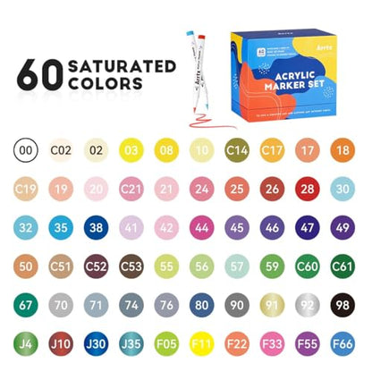 60 Colors Acrylic Paint Pens