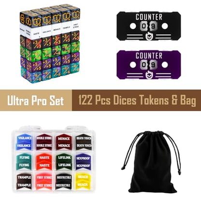 122PCS MTG Keyword Tokens & Dice & Life Counter Set for Magic Card