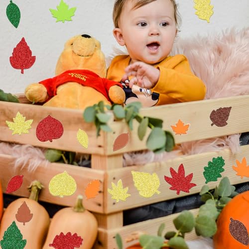 300Pcs Fall Foam Leaf Stickers