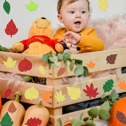 300Pcs Fall Foam Leaf Stickers
