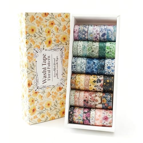 42 Roll Floral Thin Washi Tape Sticker Set 3 Meters per Roll