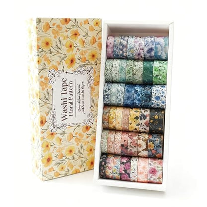 42 Roll Floral Thin Washi Tape Sticker Set 3 Meters per Roll