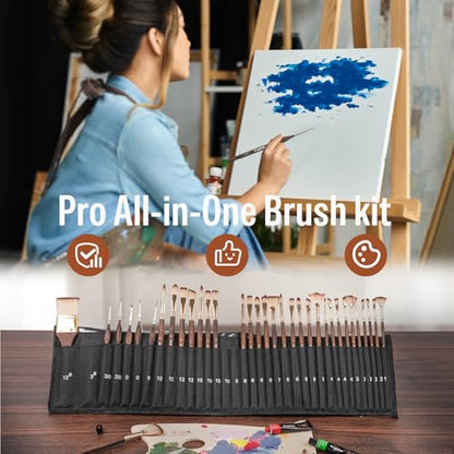 36pcs Paint Brush Set for Acrylic Painting (36 Count)